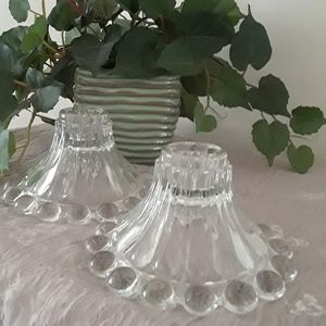 Pair of vintage glass candlesticks